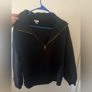 Black Quarter Zip Sweater